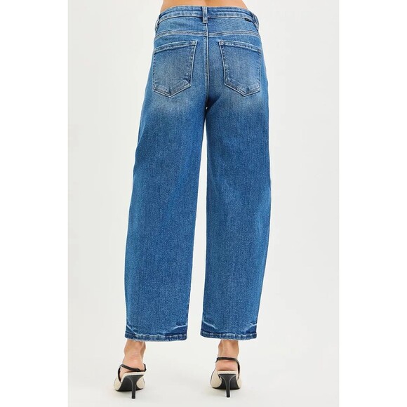RISEN Slouchy Cropped Barrel Jeans NWT - Picture 5 of 6
